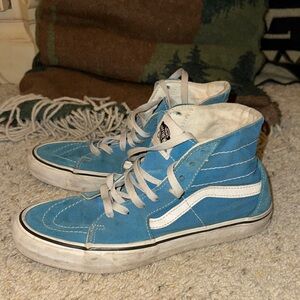 Vans Sky Blue High-Tops with White Trim
